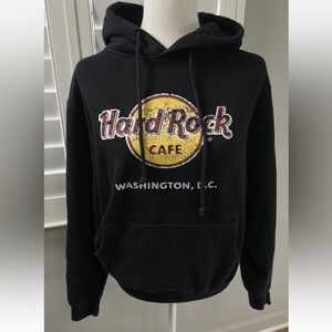 Hard Rock Cafe Washington‎ D.C. Y2K Black Hoodie Sweatshirt Adult Size M classic